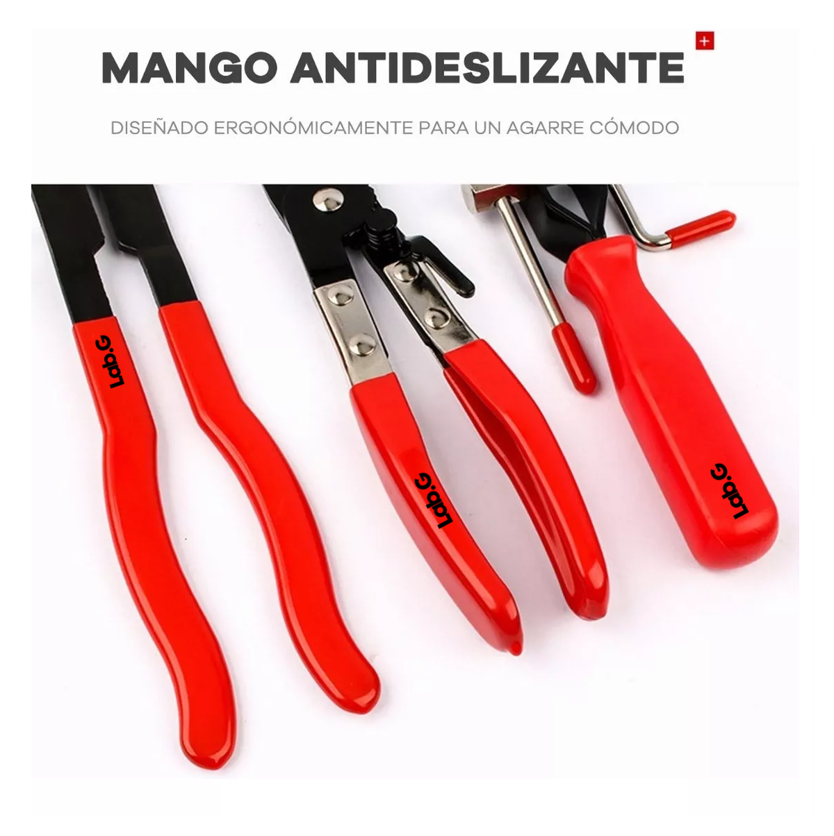 Foto 6 pulgar | Pinza Para Abrazadera De Manguera Lab.g 3 Piezas Rojo