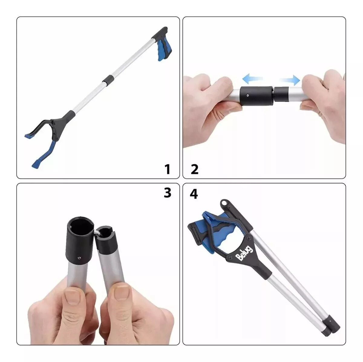 Foto 4 pulgar | Sopladora Alcanza Objetos Con Pinza Extencion De Mano Belug Negro/azul