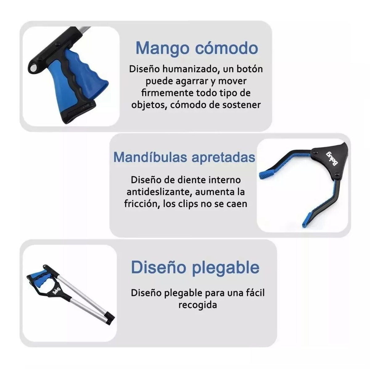 Foto 5 pulgar | Sopladora Alcanza Objetos Con Pinza Extencion De Mano Belug Negro/azul