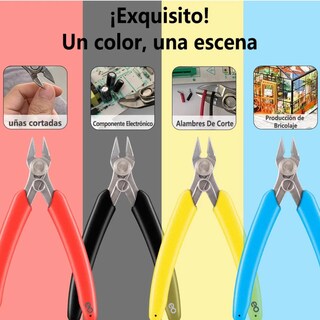 Foto 2 | Set 4 Pinzas De Micro Corte Electrónica Corte De Cable Eo Safe Imports Esi-18730 Multicolor