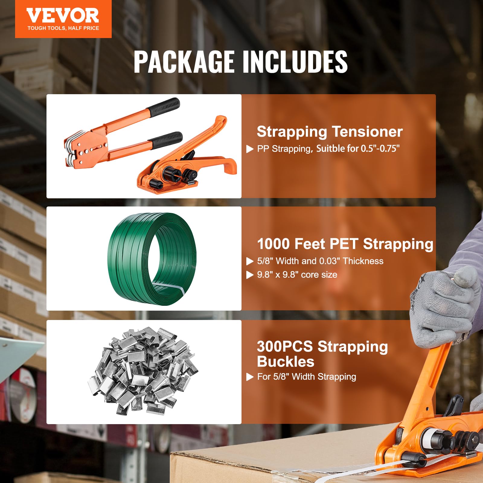 Foto 3 pulgar | Kit De Flejes Vevor Con Tensor, Sellador Y Correa De Pet - Venta Internacional.