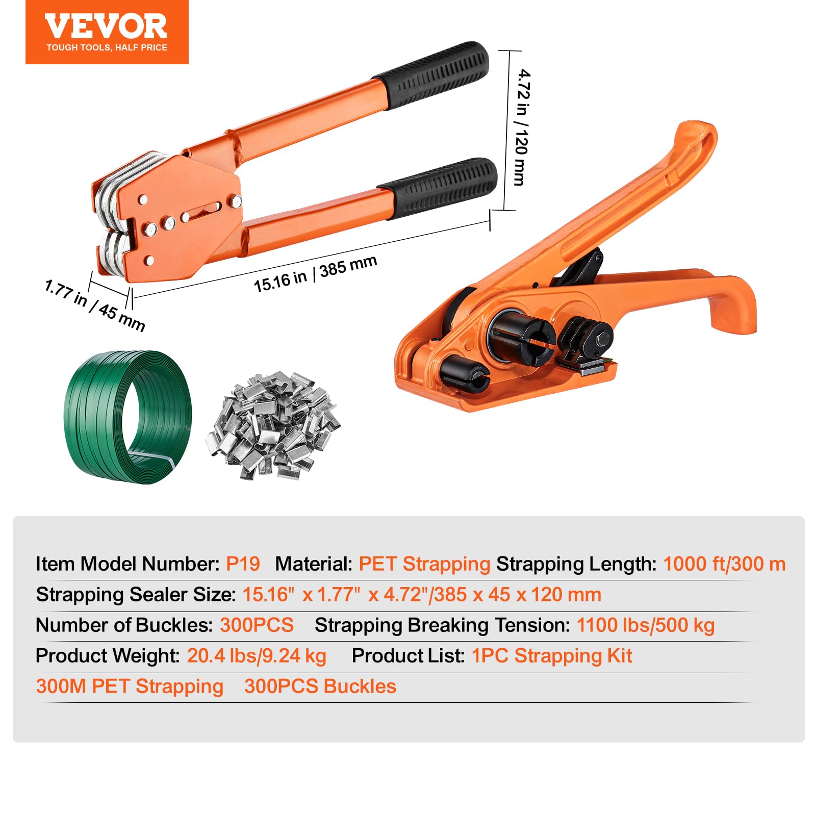 Foto 8 pulgar | Kit De Flejes Vevor Con Tensor, Sellador Y Correa De Pet - Venta Internacional.