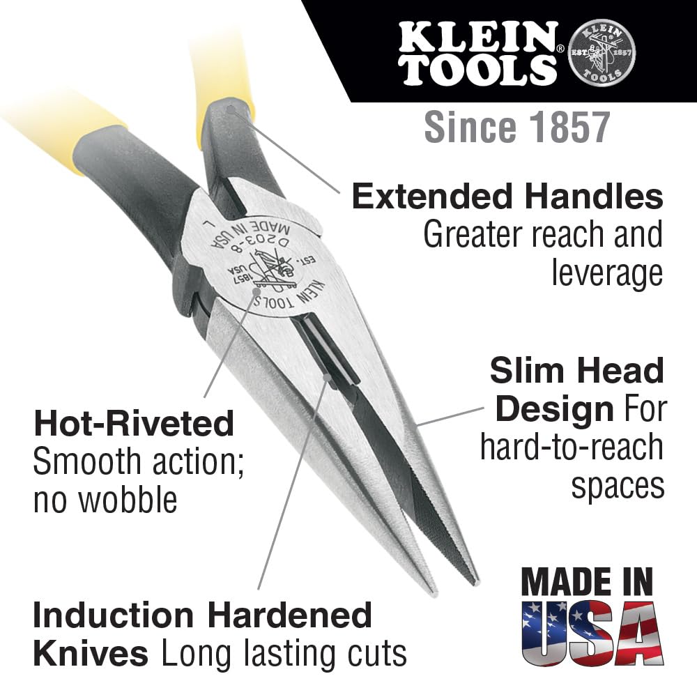 Foto 3 pulgar | Pinzas Klein Tools D203-7 Con Punta De Aguja, 7 Pulgadas, Muy Resistentes - Venta Internacional.