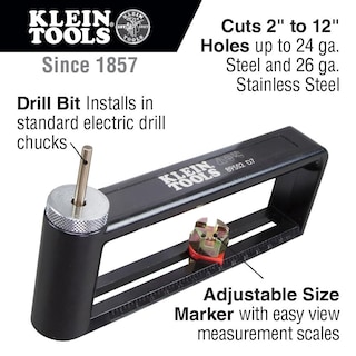 Foto 7 | Cortador De Agujeros Klein Tools 89552, Ajustable, 5-30 Cm, Acero 24ga - Venta Internacional.