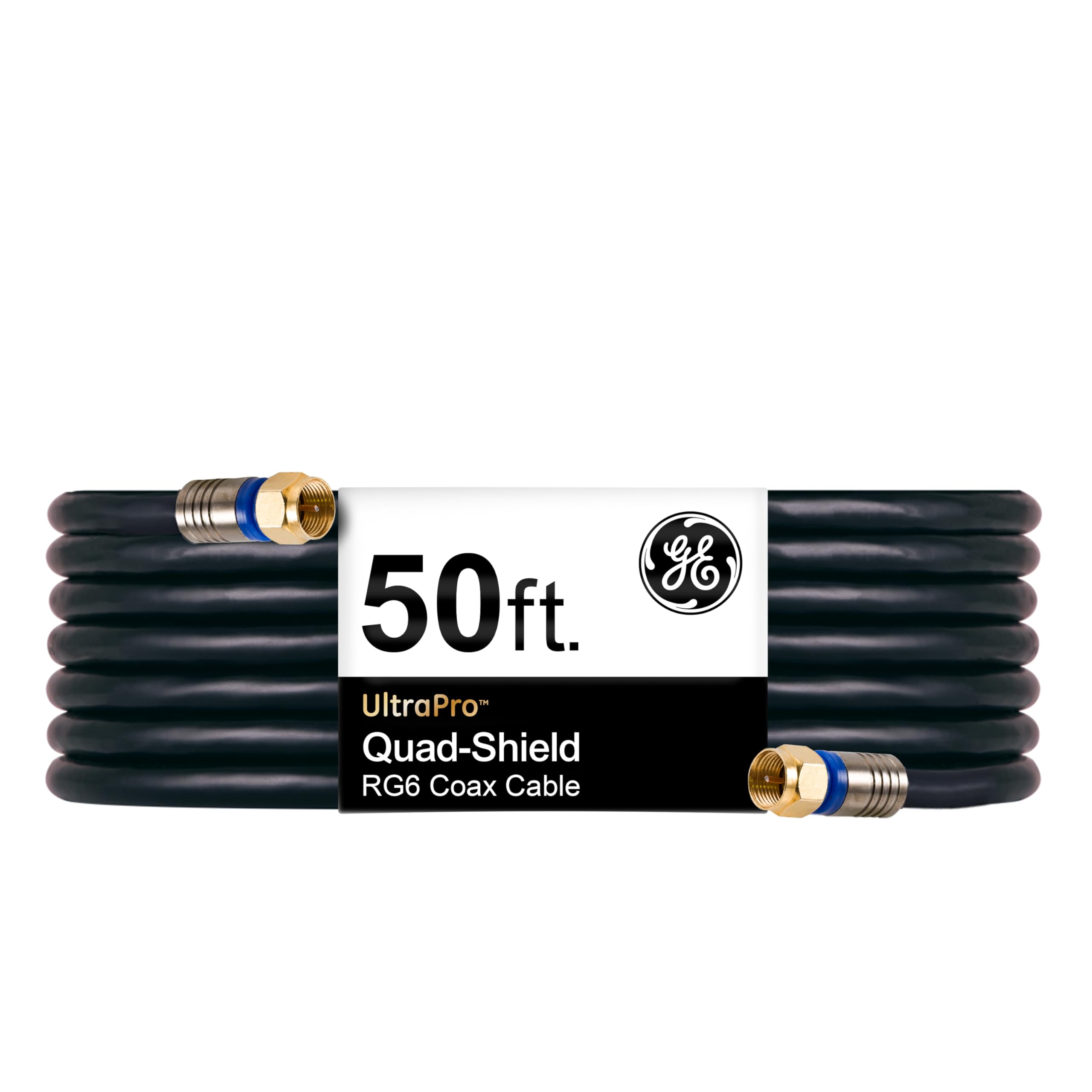 Foto 2 pulgar | Cable Coaxial Ge Rg6 De 15,2 M Con Conectores Tipo F Con Blindaje Cuádruple - Venta Internacional.