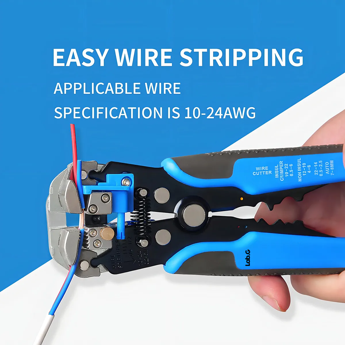 Foto 4 pulgar | Pinza Pela Cable Automática Pinzas Cortadoras Cable 5 Y 1 Lab.g Azul