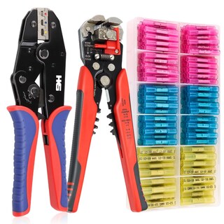 Foto 1 | Herramienta De Crimpado Hks Para Conectores Termorretráctiles Con Pelador Y 180 Piezas - Venta Internacional.