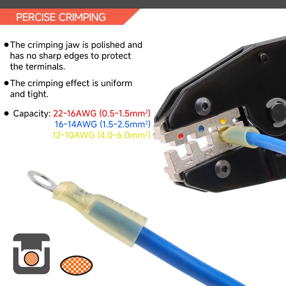 Foto 4 pulgar | Herramienta De Crimpado Hks Para Conectores Termorretráctiles Con Pelador Y 180 Piezas - Venta Internacional.