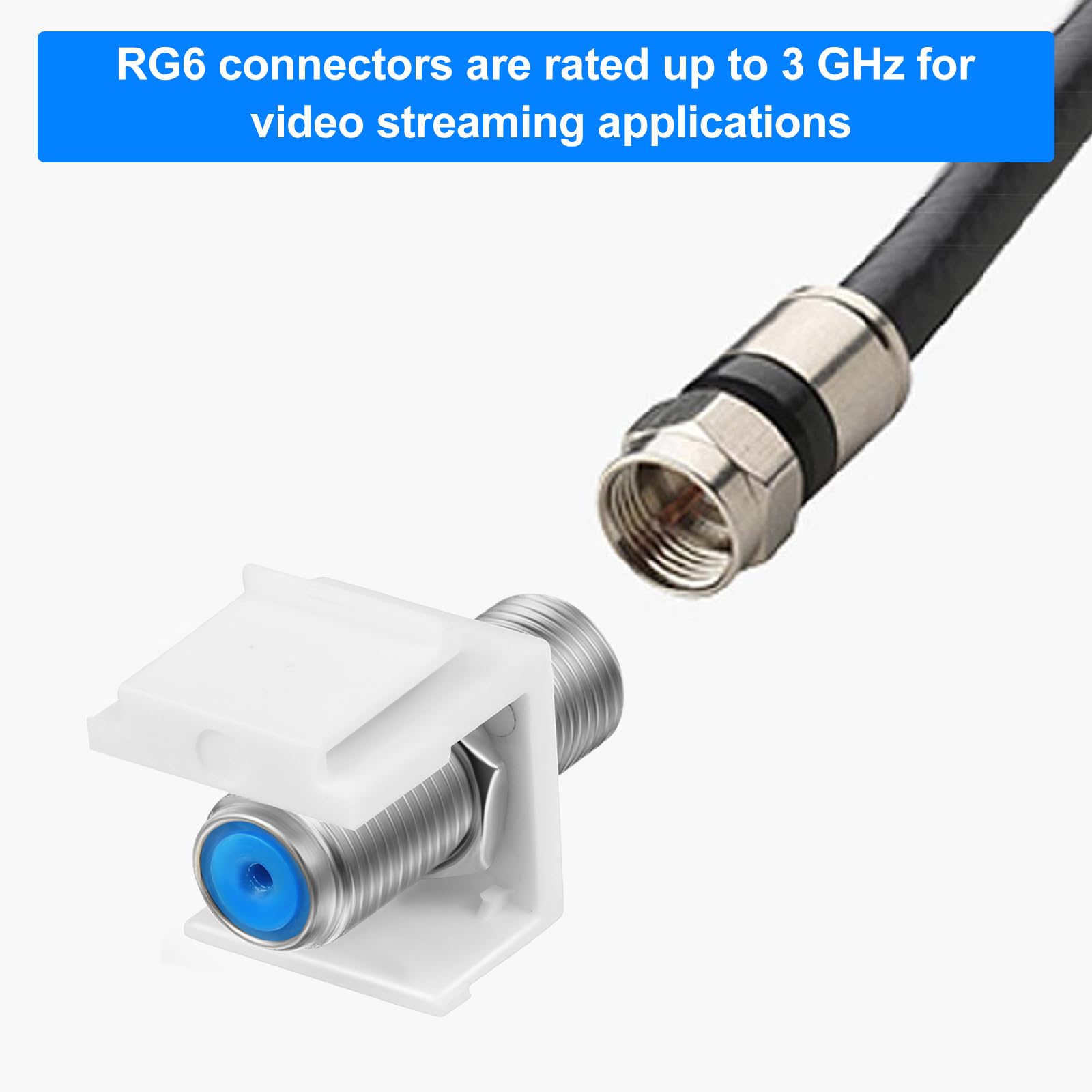 Foto 5 pulgar | Conectores De Cable Coaxial Weewooday F-type Rg6  60 Unidades  Azul - Venta Internacional.