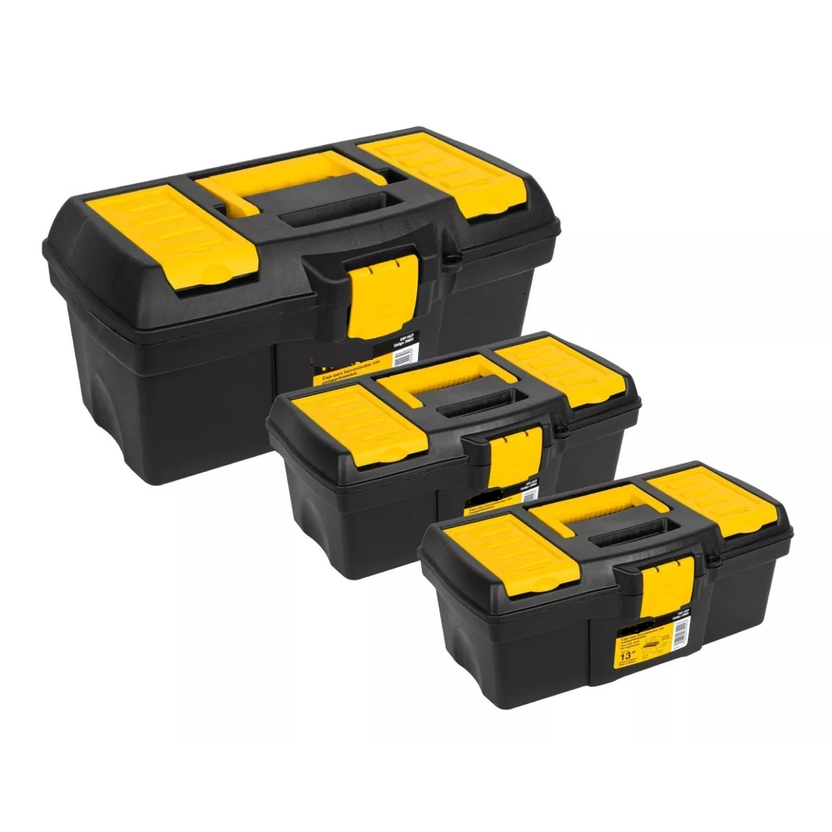 Kit de 3 Cajas de Herramientas Eo Safe Imports ESI-4231 color Negro 13 y 16 "