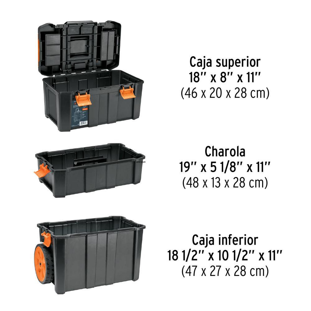 Foto 5 pulgar | Caja para Herramientas Truper 19'' x 25'' 3 en 1 Desmontable con Ruedas