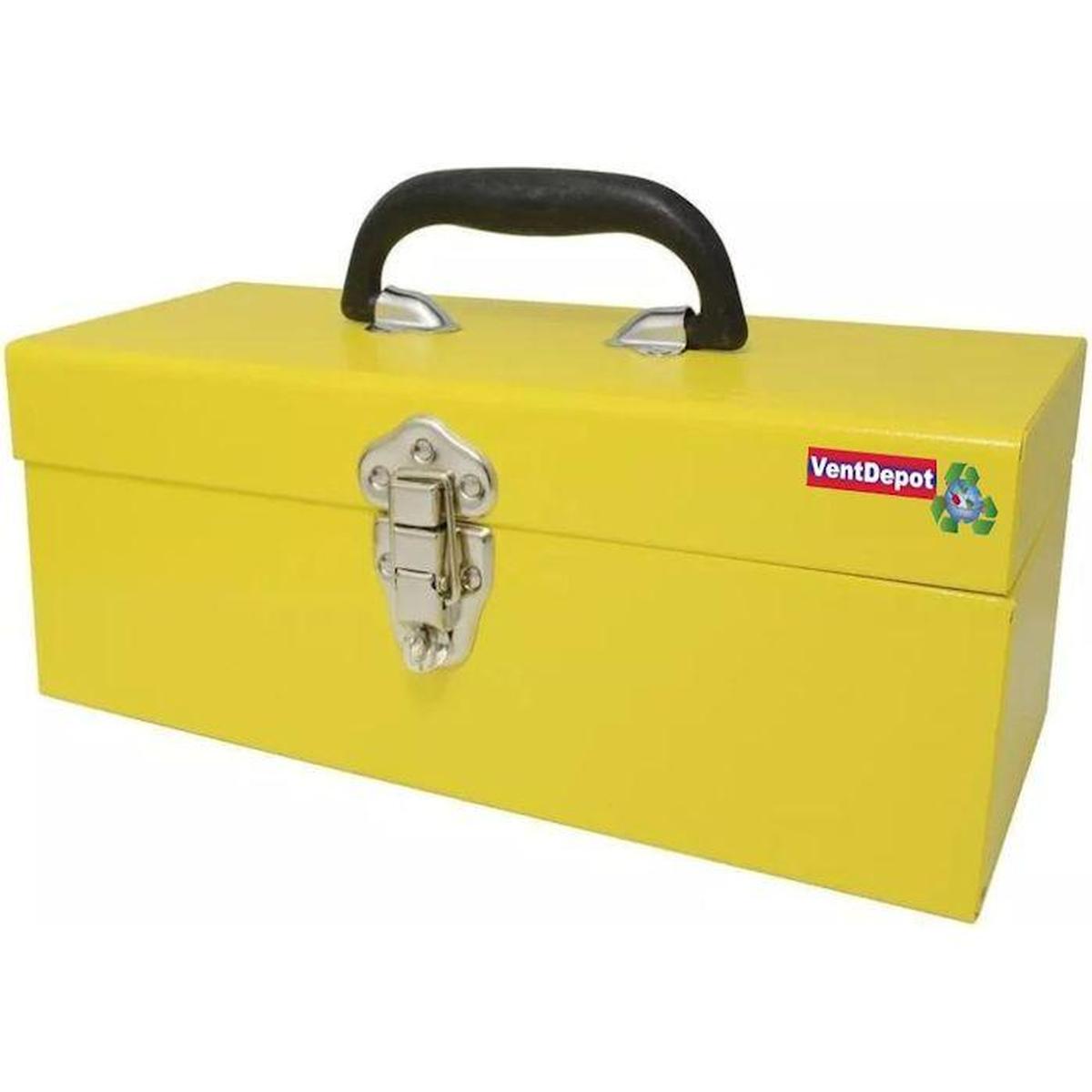 Caja Metálica Con 1 Compartimiento Ventdepot Mxbxm-002 1 Pieza Amarillo