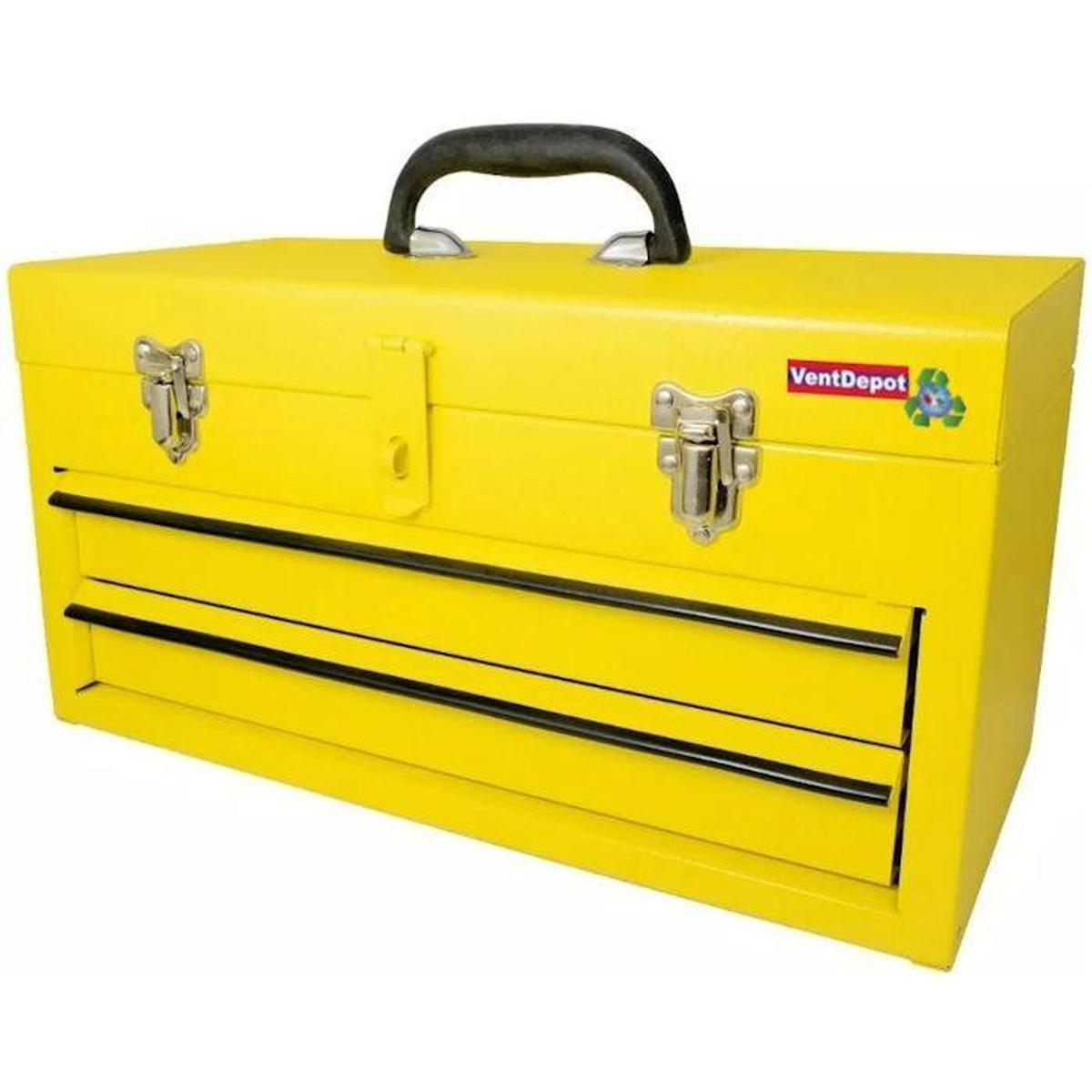 Caja Metálica Organizadora Ventdepot Mxobx-001 1 Pieza Amarillo