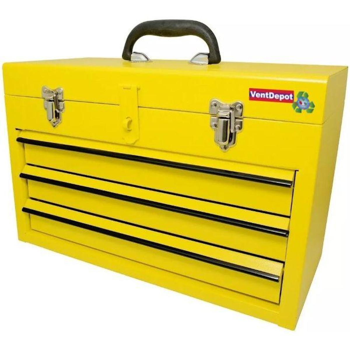 Caja Metálica Organizadora Ventdepot  Mxmbx-001 1 Pieza Amarillo