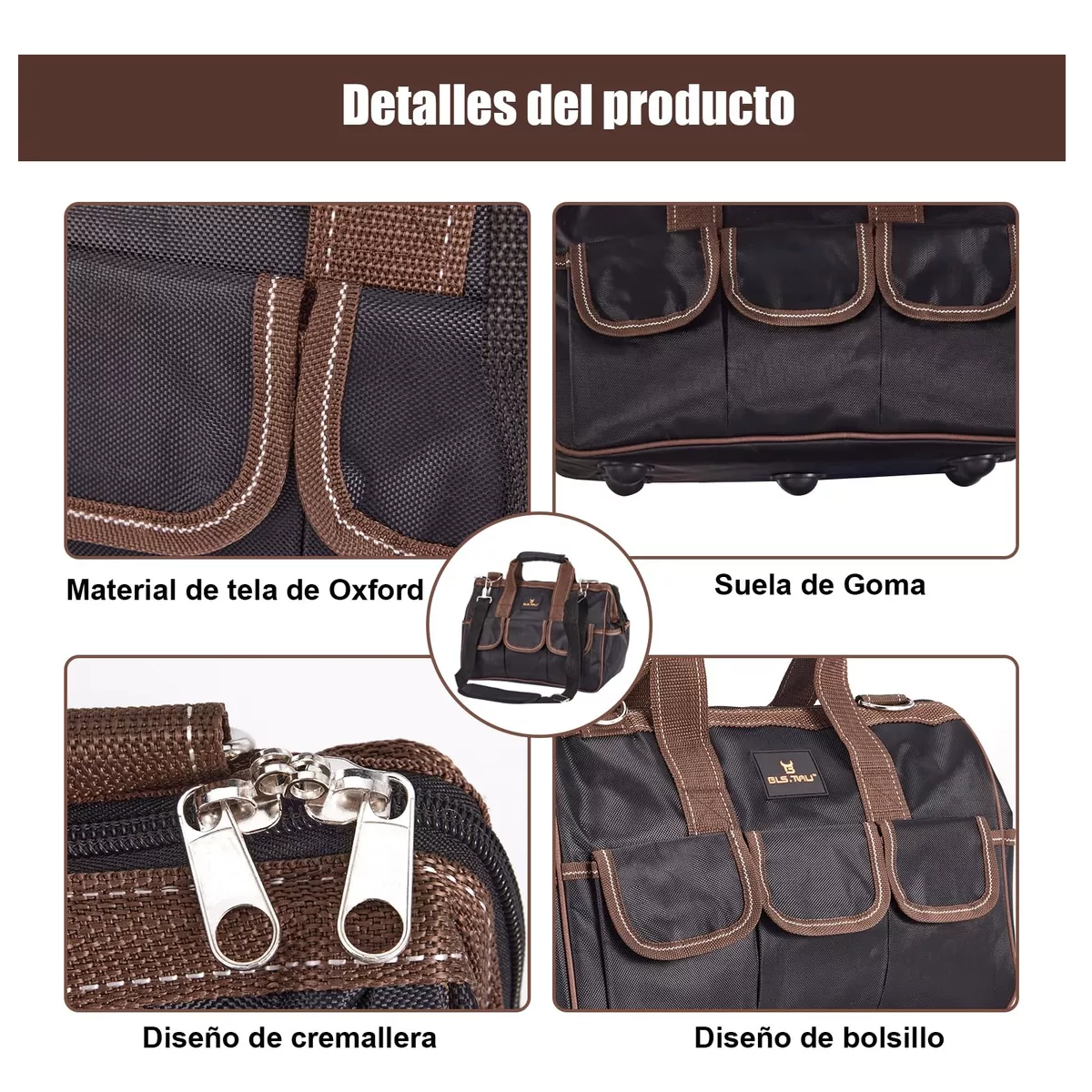 Foto 4 pulgar | Maleta para Herramientas con Base de Goma Eo Safe Imports Esi-12726 Marrón