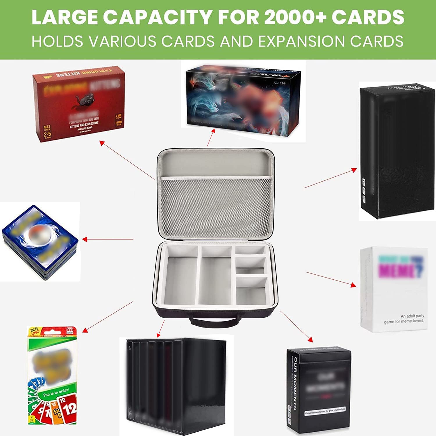 Foto 3 pulgar | Card Deck Box Alkoo 2000+ - Soporte Para Tarjetas Coleccionables, Color Gris - Venta Internacional.