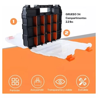 Foto 2 | Caja De Herramientas Portátil De Doble Cara Con Separadores Eo Safe Imports Esi-18374 Multicolor