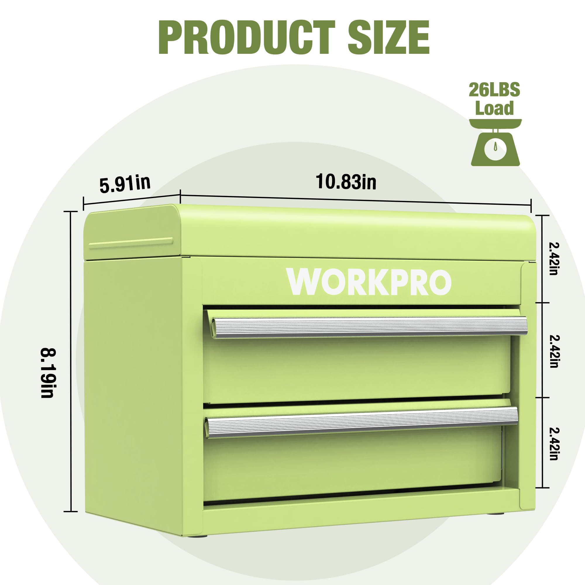 Foto 4 pulgar | Caja De Herramientas Workpro Mini De Metal Con 2 Cajones Y Almacenamiento Superior - Venta Internacional.