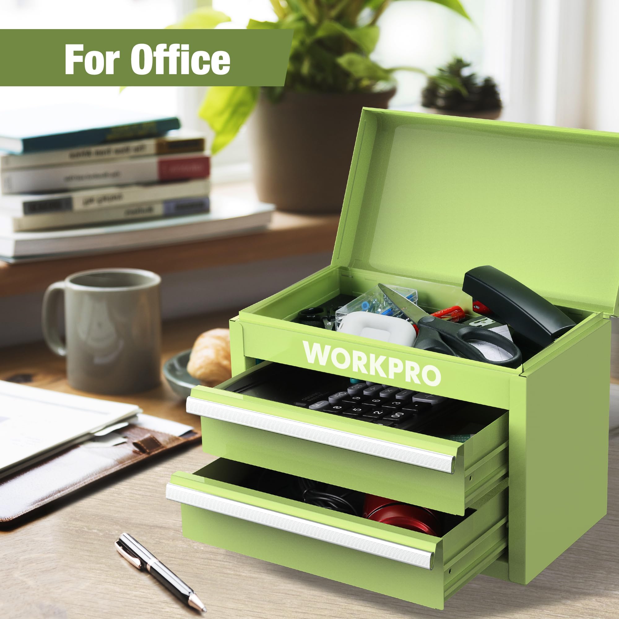 Foto 8 pulgar | Caja De Herramientas Workpro Mini De Metal Con 2 Cajones Y Almacenamiento Superior - Venta Internacional.