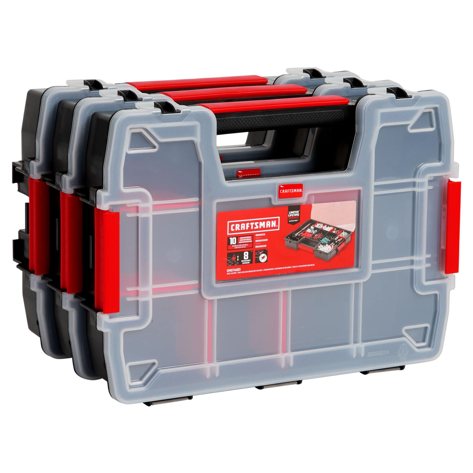 Foto 2 pulgar | Organizador De Almacenamiento Craftsman Cmst60964m, Paquete De 3 Con 10 Compartimentos - Venta Internacional.