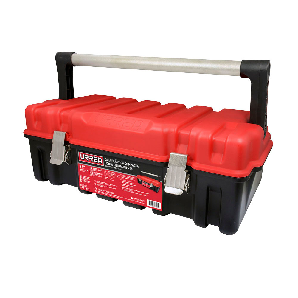 Foto 2 pulgar | Caja Portaherramientas Plástica Compacta Con Broches Metálicos Y Tapa Roja 21'' X 11'' X 7'' Urrea