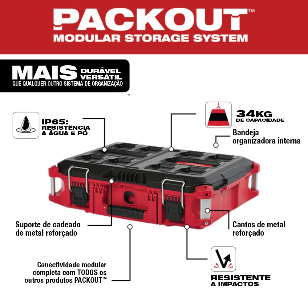 Foto 3 pulgar | Caja de Herramientas Milwaukee Electric Tool Pack Out 48-22-8424 22 cm  Rojo - Venta Internacional