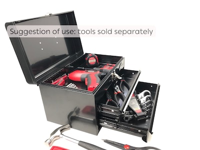 Foto 2 | Caja de Herramientas Apollo Tools de Acero 35 cm con 2 Cajones Negro - Venta Internacional