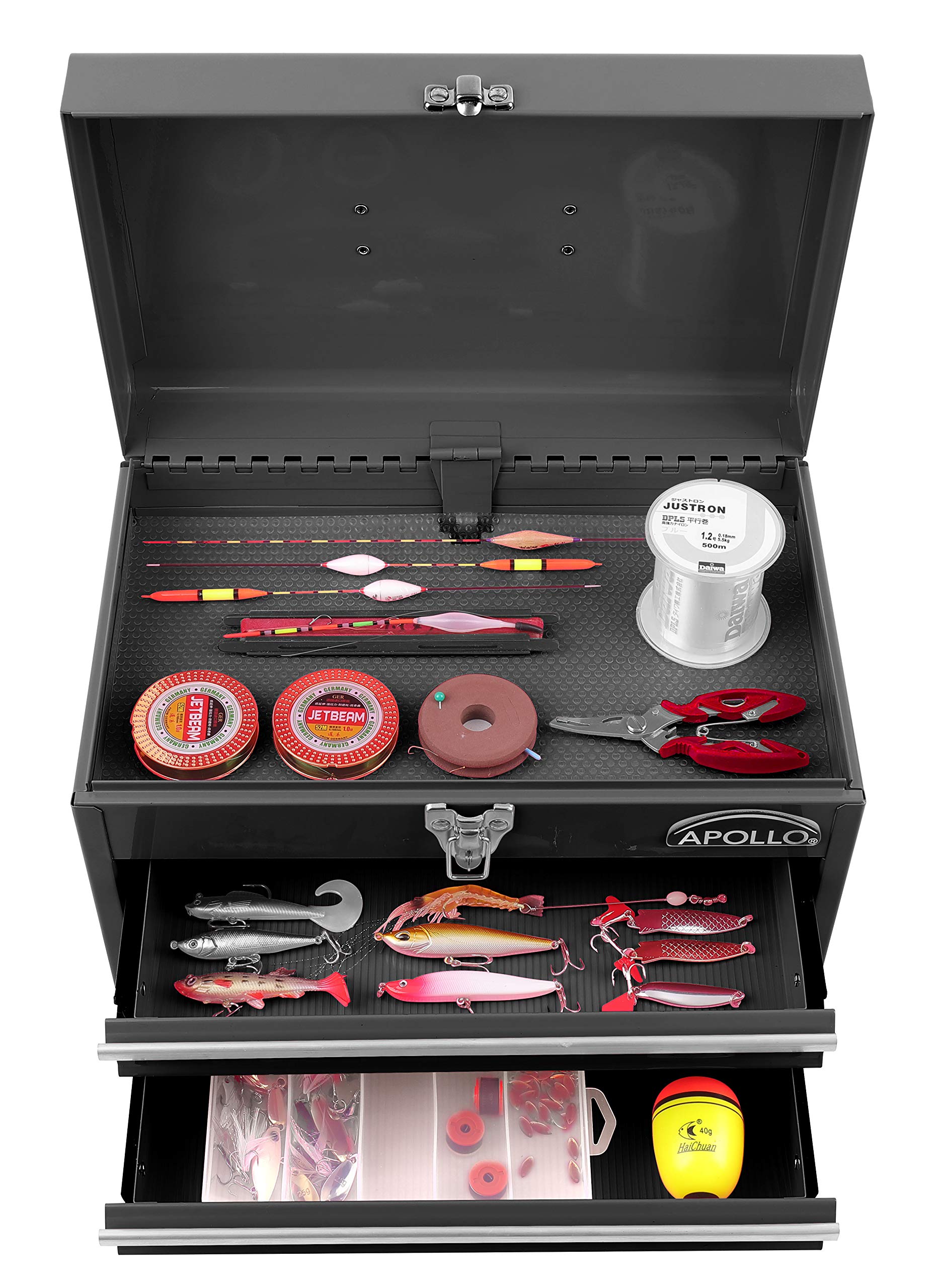 Foto 4 pulgar | Caja de Herramientas Apollo Tools de Acero 35 cm con 2 Cajones Negro - Venta Internacional