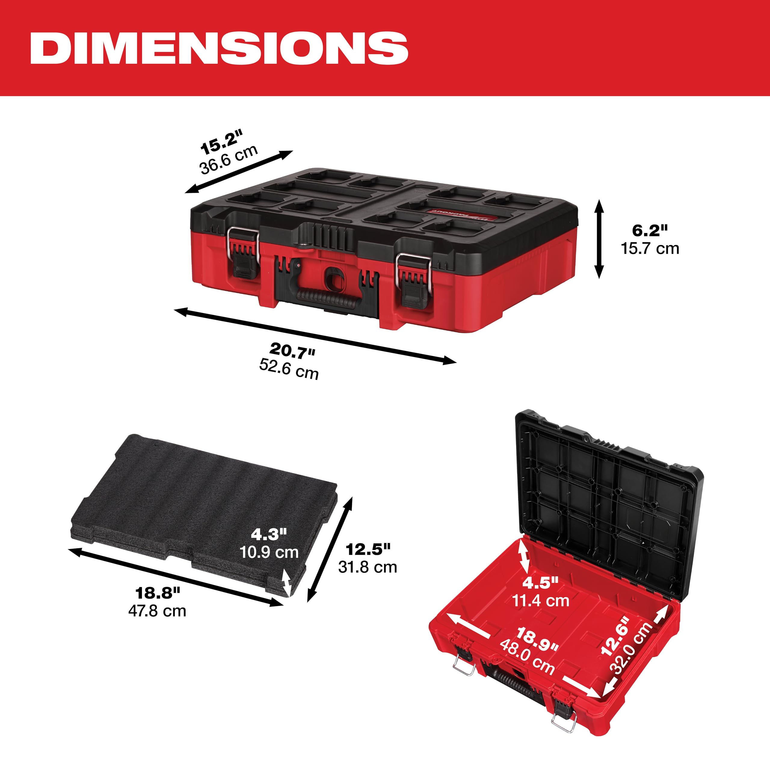 Foto 4 | Maletín para Herramientas Milwaukee Packout 48-22-8450 con Espuma Personalizable - Venta Internacional