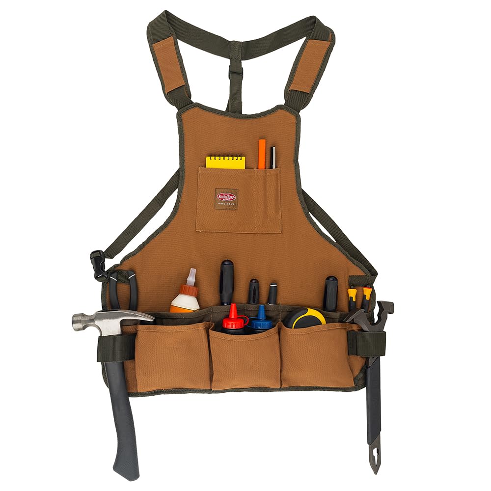 Foto 4 pulgar | Bolsa Para Herramientas Bucket Boss Para Hombre, Ajustable, Marrón, 16 Bolsillos - Venta Internacional.