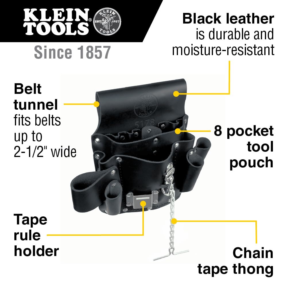 Foto 3 pulgar | Funda Para Herramientas Klein Tools 5178 De Piel Con Cinturón Tipo Túnel - Venta Internacional.