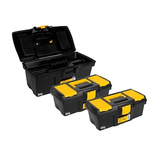 Foto 1 | Kit 3 Cajas Para Herramientas Belug, Color Negro Con Compartimentos 13' Y 16'