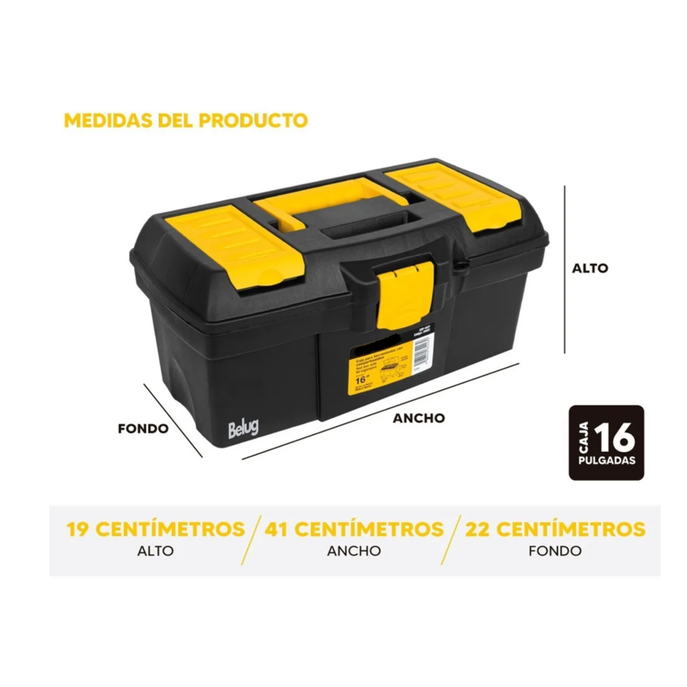 Foto 3 pulgar | Kit 3 Cajas Para Herramientas Belug, Color Negro Con Compartimentos 13' Y 16'