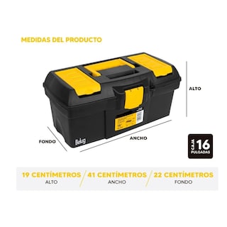 Foto 2 | Kit 3 Cajas Para Herramientas Belug, Color Negro Con Compartimentos 13' Y 16'