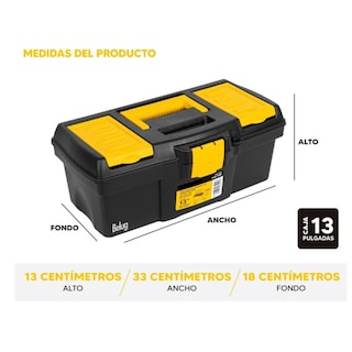 Foto 3 | Kit 3 Cajas Para Herramientas Belug, Color Negro Con Compartimentos 13' Y 16'