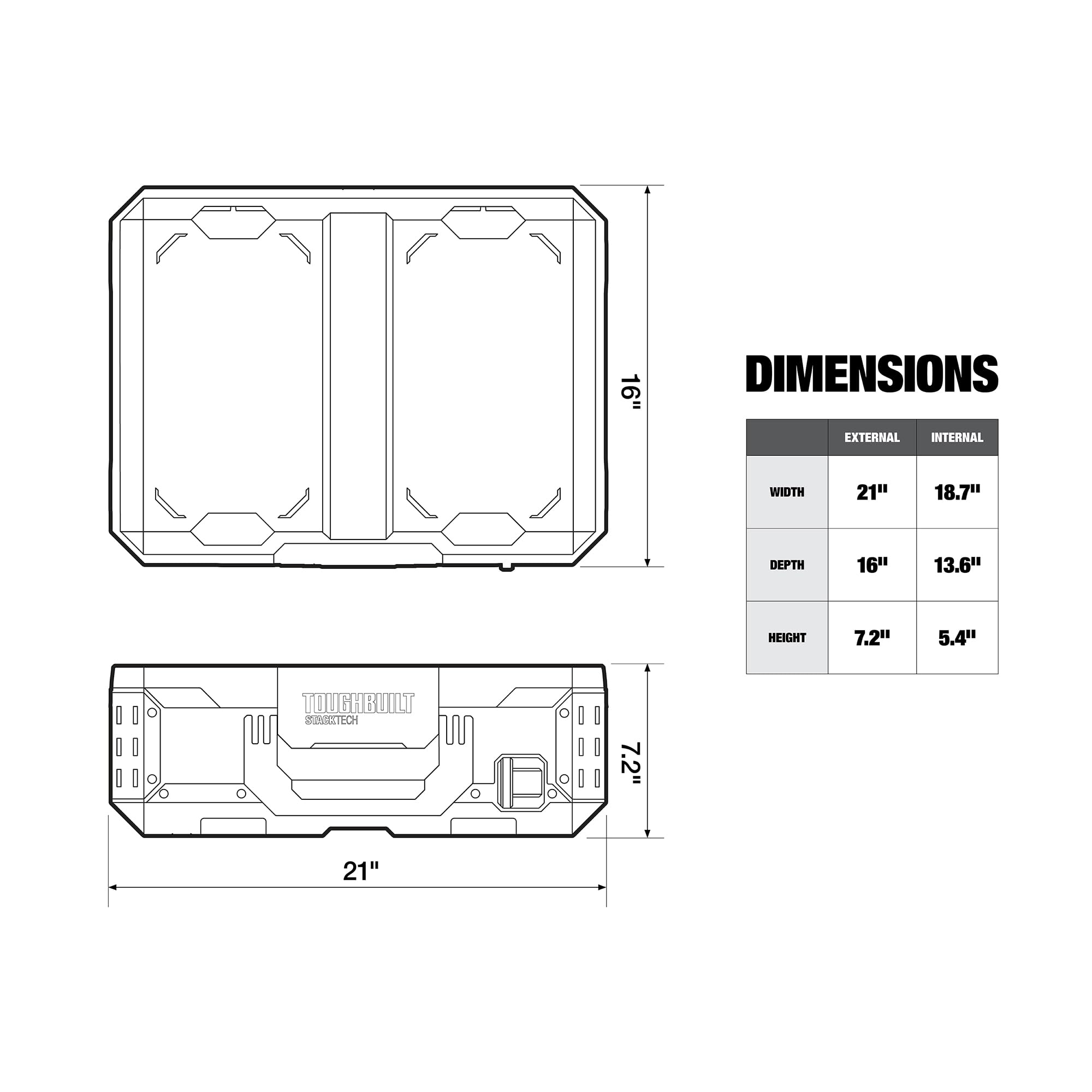 Foto 4 pulgar | Organizador De Herramientas Toughbuilt Stacktech Heavy Duty Negro - Venta Internacional.