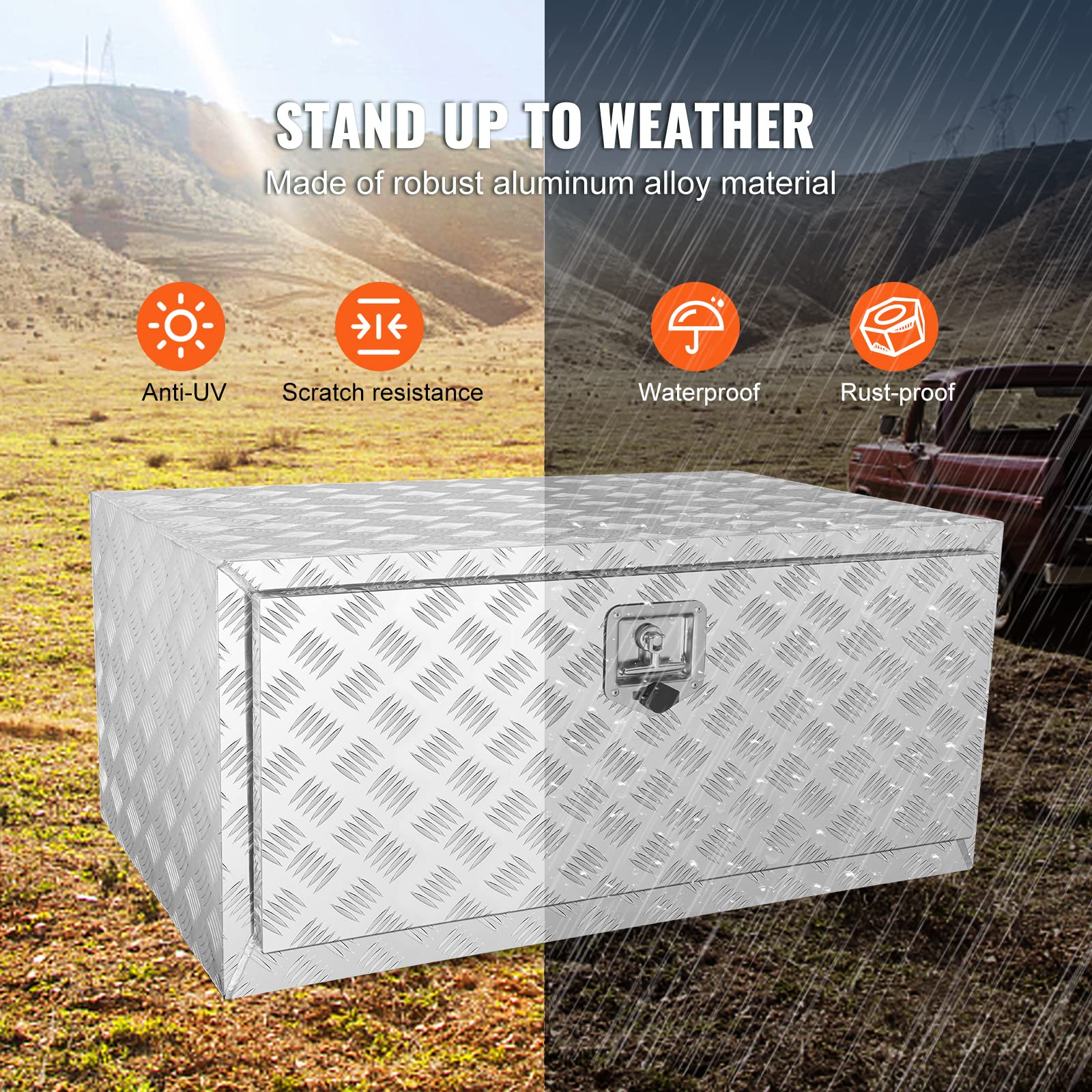 Foto 4 | Maleta De Aluminio Para Camión Vevor, 36 X 24 X 24 Cm, Con Cerradura Y Llaves - Venta Internacional.