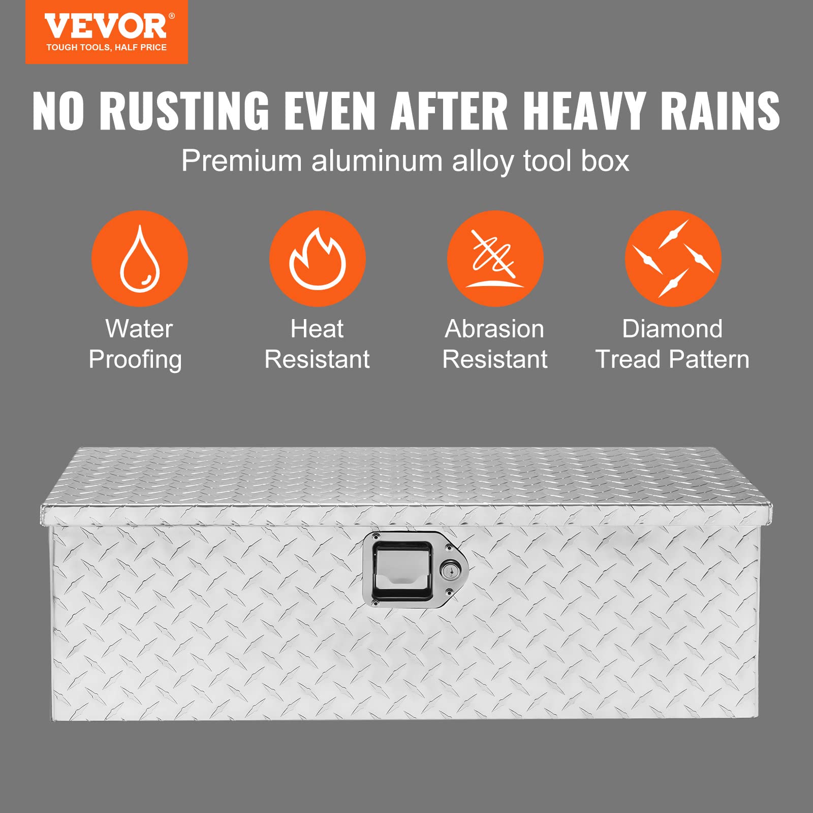 Foto 2 | Caja De Herramientas Vevor Para Camión, Aluminio Resistente, 30 X 13 X 24 Cm, Color Plateado - Venta Internacional.