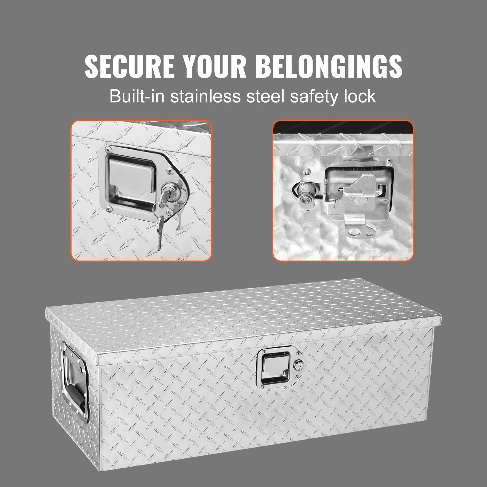 Foto 4 | Caja De Herramientas Vevor Para Camión, Aluminio Resistente, 30 X 13 X 24 Cm, Color Plateado - Venta Internacional.