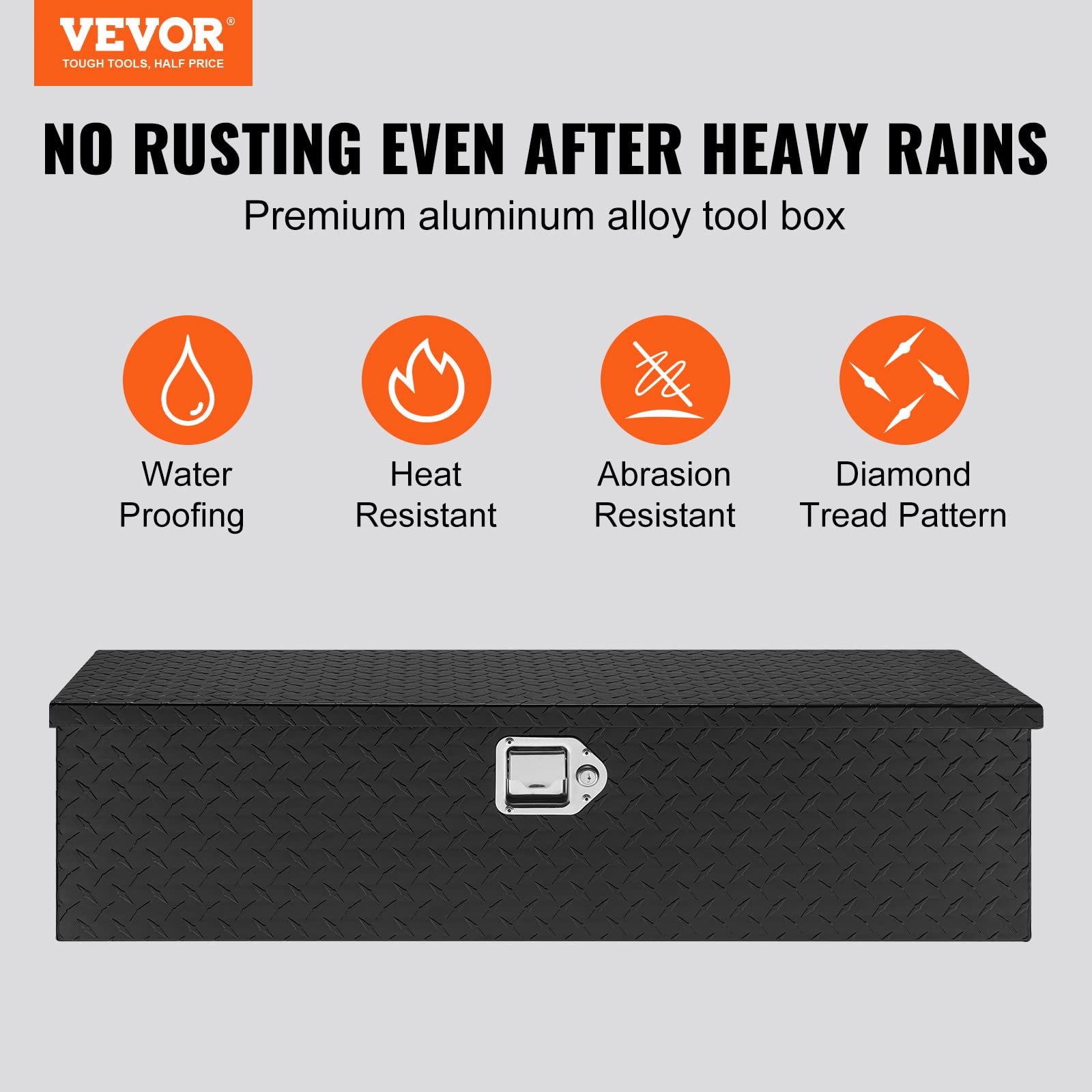 Foto 2 | Caja De Herramientas Vevor Para Camión, Aluminio De Alta Resistencia, 39 X 13 X 10 Cm, Color Negro - Venta Internacion