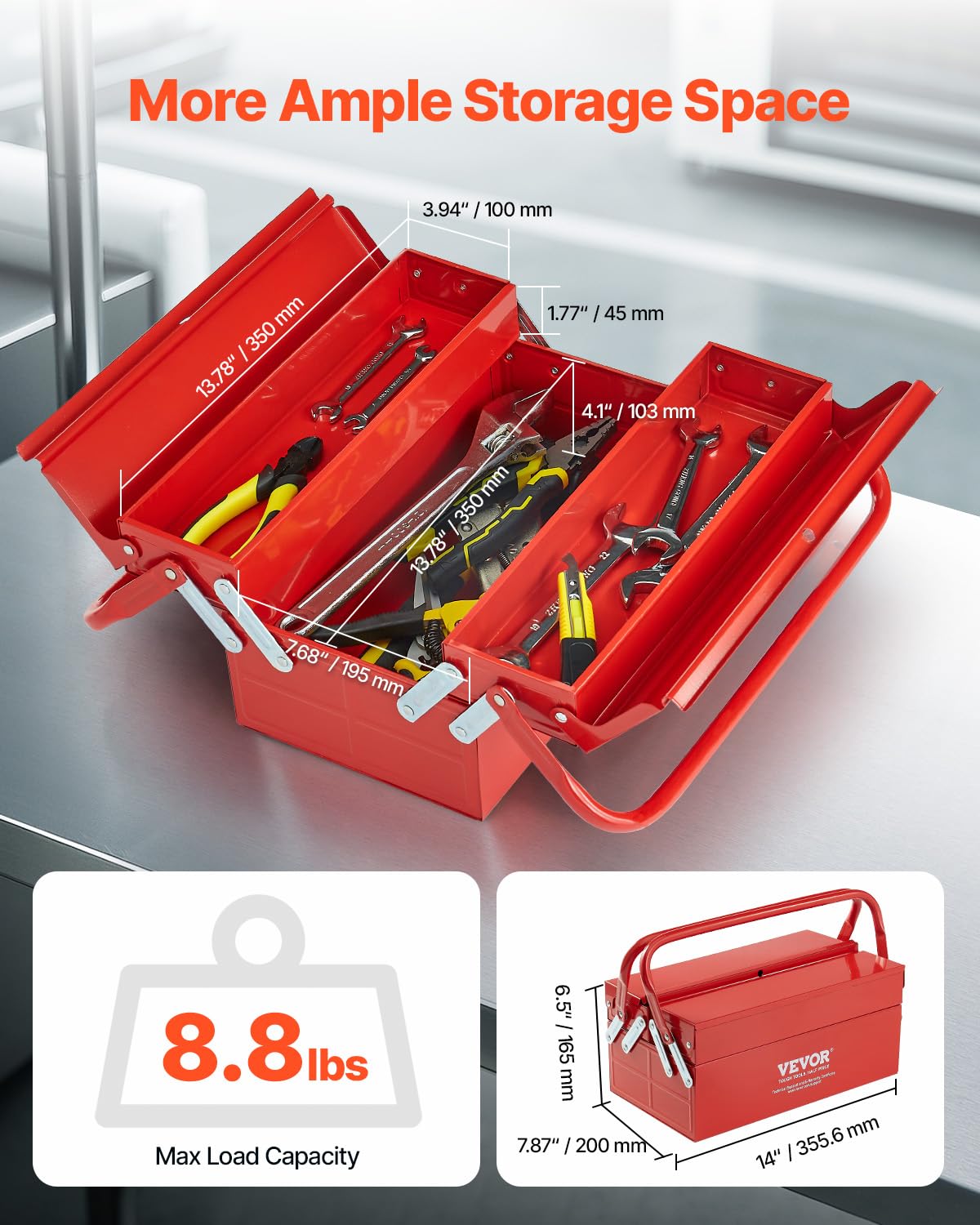 Foto 2 | Caja de Herramientas Vevor 14 Pulgadas - Venta Internacional