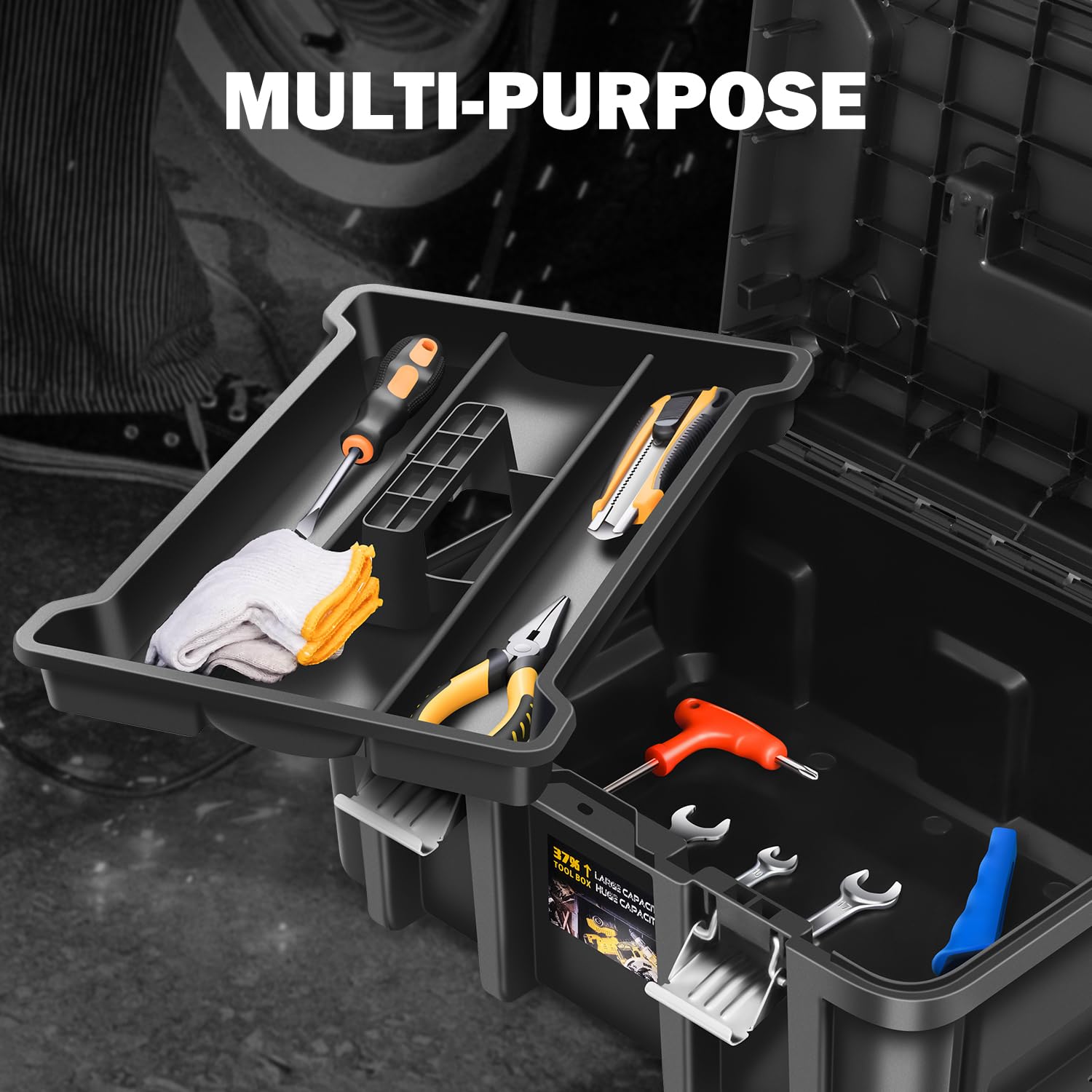 Foto 5 pulgar | Caja De Herramientas Dna Motoring Organizadora Con Cerradura Y Bandeja Extraíble - Venta Internacional.