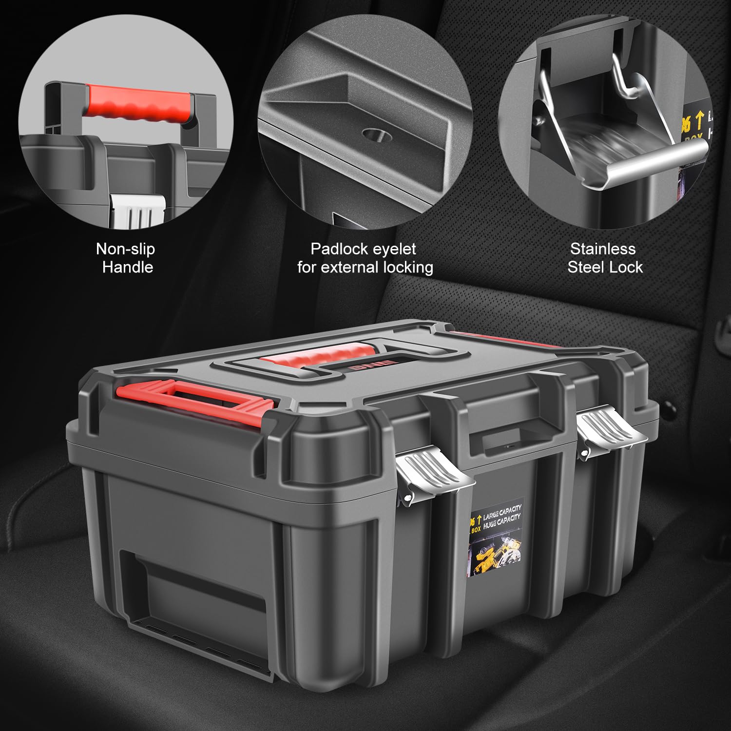 Foto 6 pulgar | Caja De Herramientas Dna Motoring Organizadora Con Cerradura Y Bandeja Extraíble - Venta Internacional.