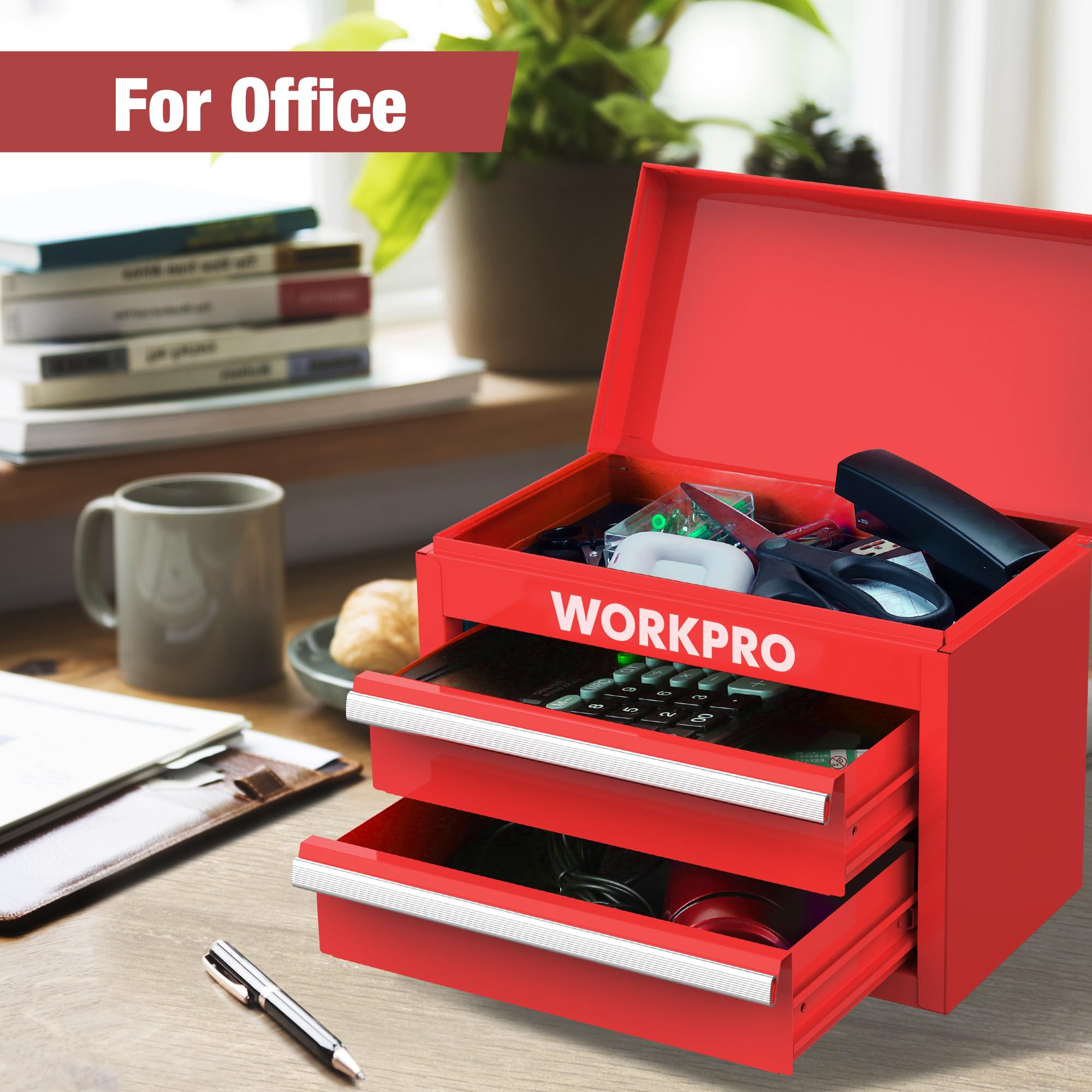 Foto 8 pulgar | Caja De Herramientas Workpro Mini De Metal Con 2 Cajones Y Almacenamiento Superior - Venta Internacional.