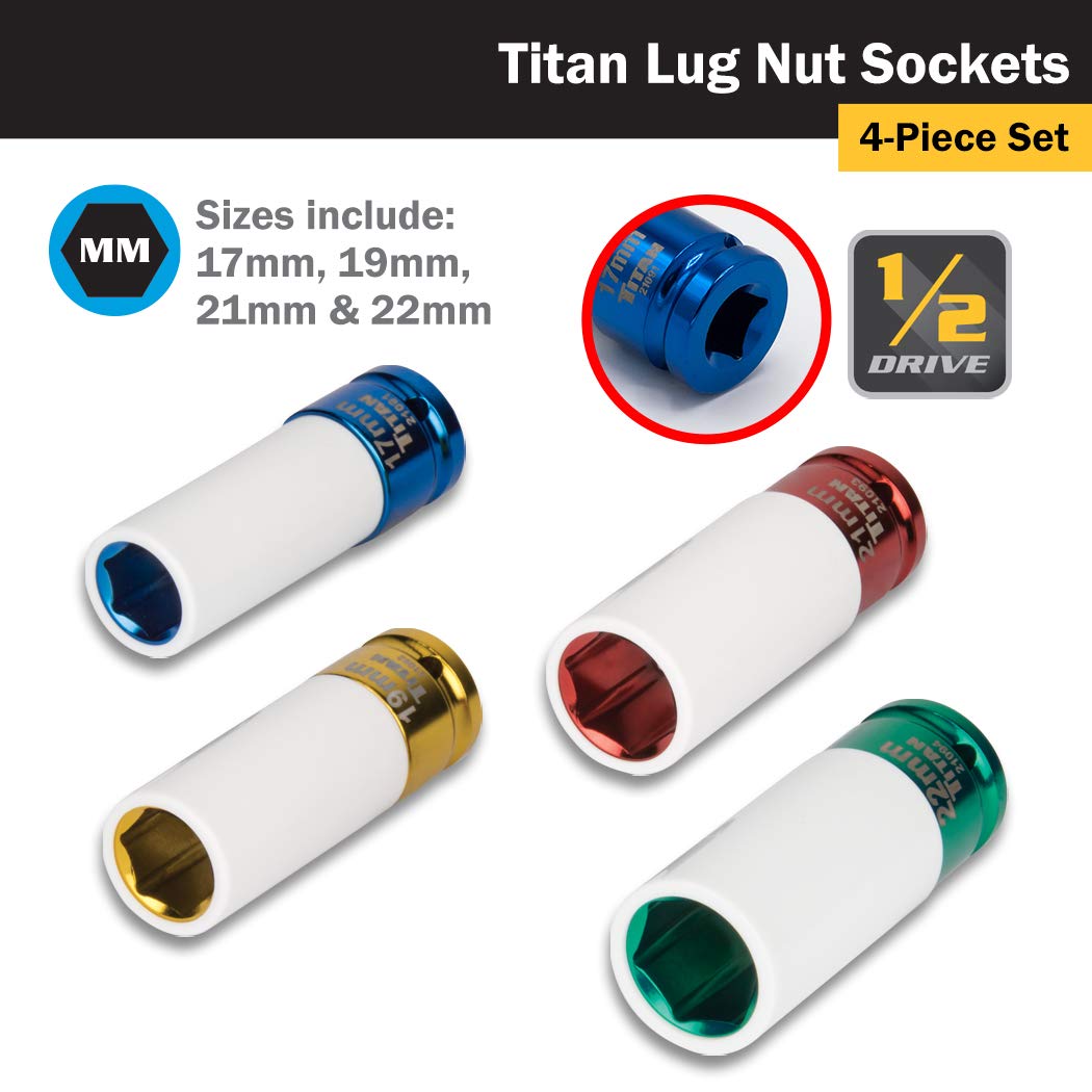 Foto 3 pulgar | Juego De Enchufes Titan 21095, 4 Unidades De 1/2 Pulgada, Que No Se Estropean - Venta Internacional.
