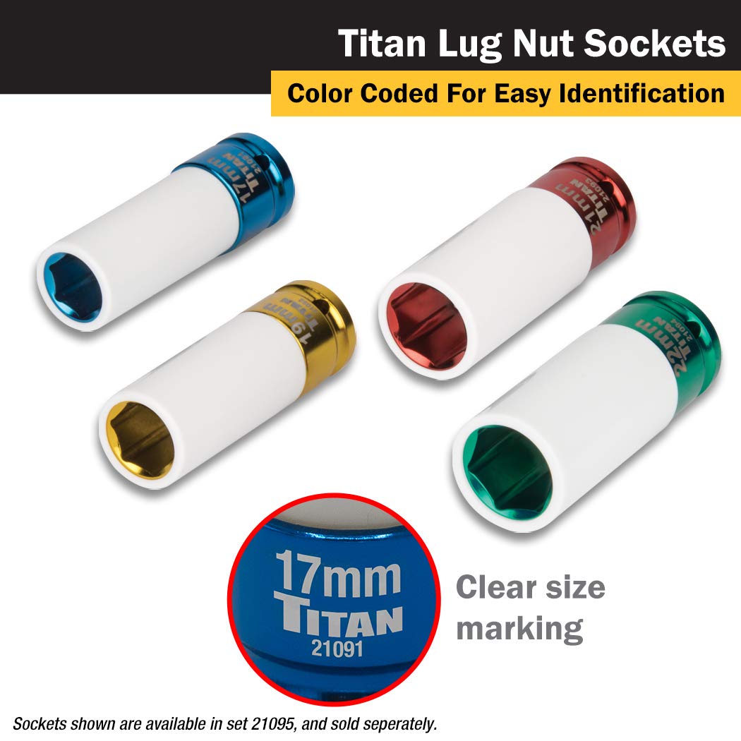 Foto 4 | Juego De Enchufes Titan 21095, 4 Unidades De 1/2 Pulgada, Que No Se Estropean - Venta Internacional.