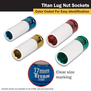 Foto 4 | Juego De Enchufes Titan 21095, 4 Unidades De 1/2 Pulgada, Que No Se Estropean - Venta Internacional.