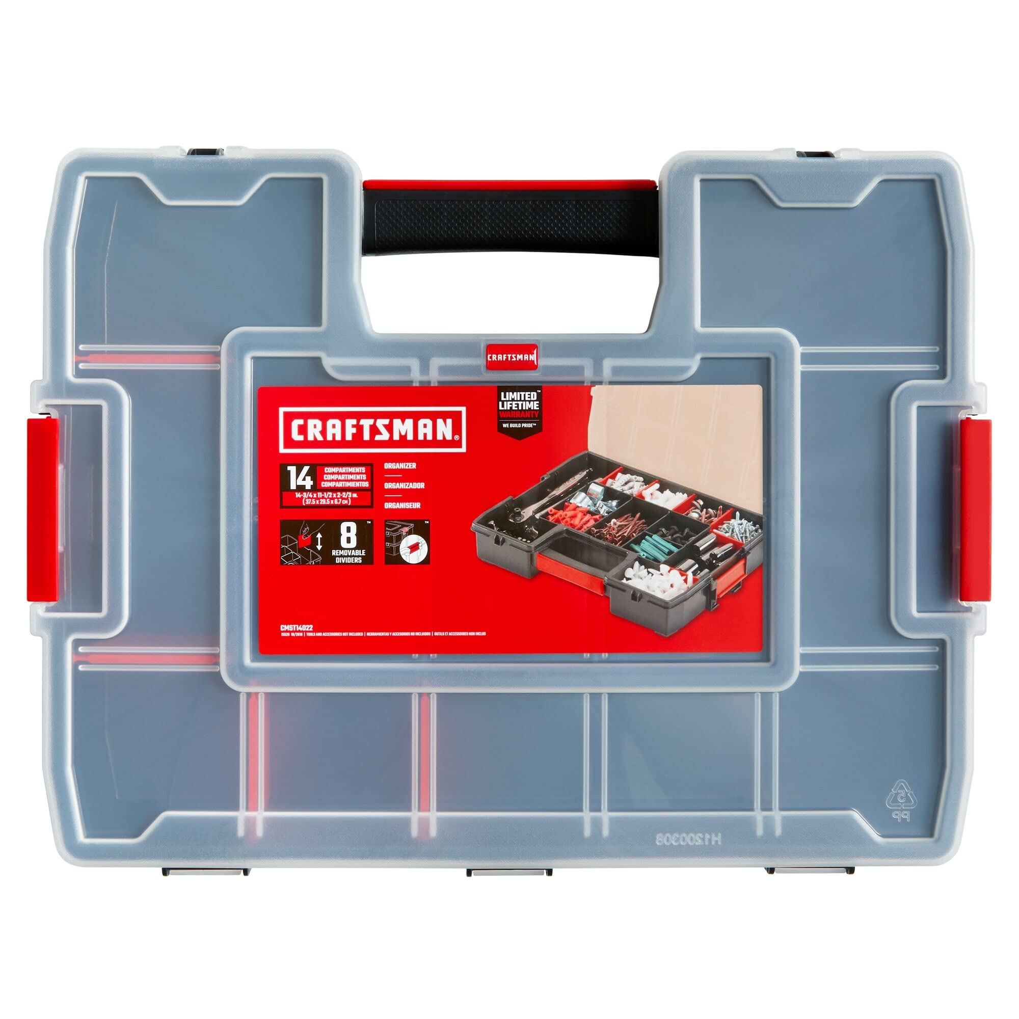 Organizador De Herramientas Craftsman Cmst60944m, Paquete De 2 Con 14 Compartimentos - Venta Internacional.