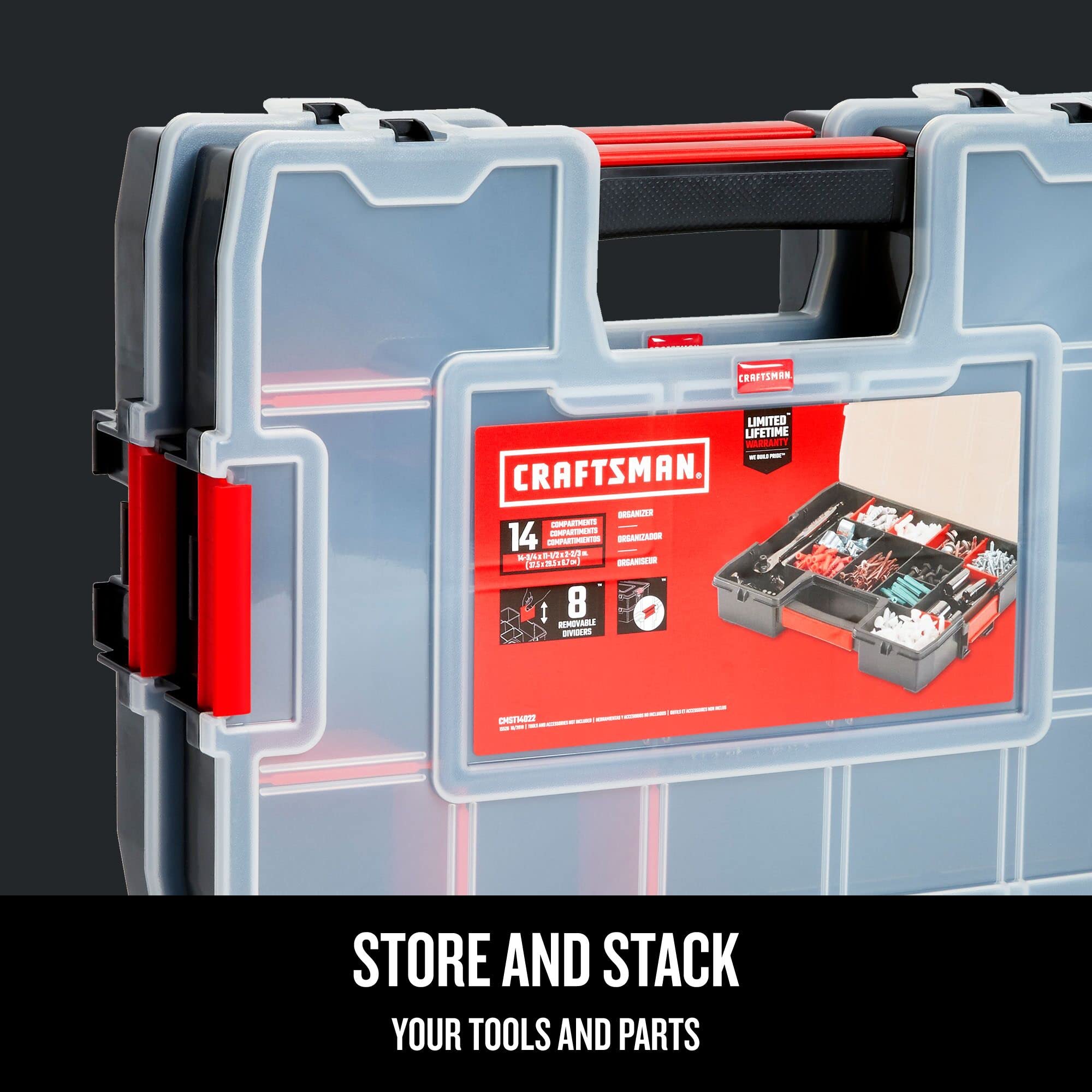 Foto 4 | Organizador De Herramientas Craftsman Cmst60944m, Paquete De 2 Con 14 Compartimentos - Venta Internacional.