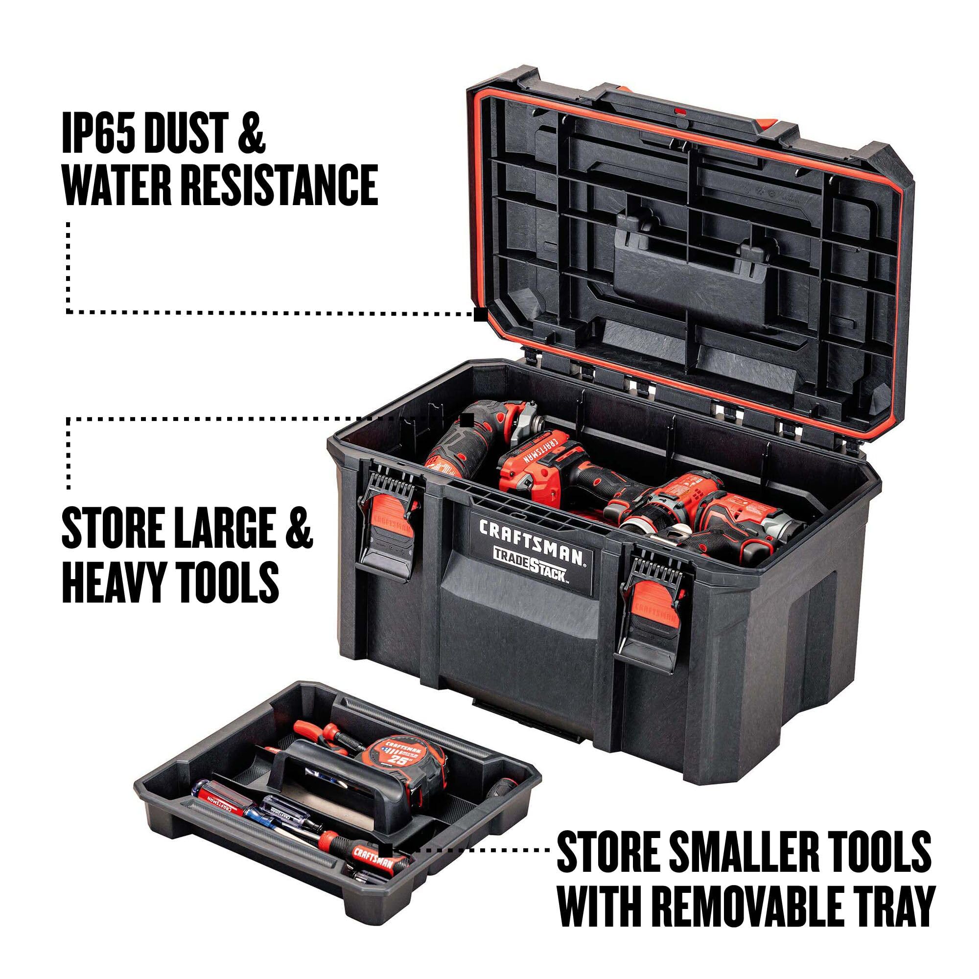 Foto 4 pulgar | Caja De Herramientas Craftsman Tradestack Impermeable Para Interiores Y Exteriores, 21 Cm - Venta Internacional.